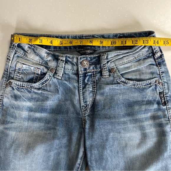 Silver Boyfriend Jeans, Classic Stretch, W25 L29 (measures 32" inseam) - Picture 7 of 13